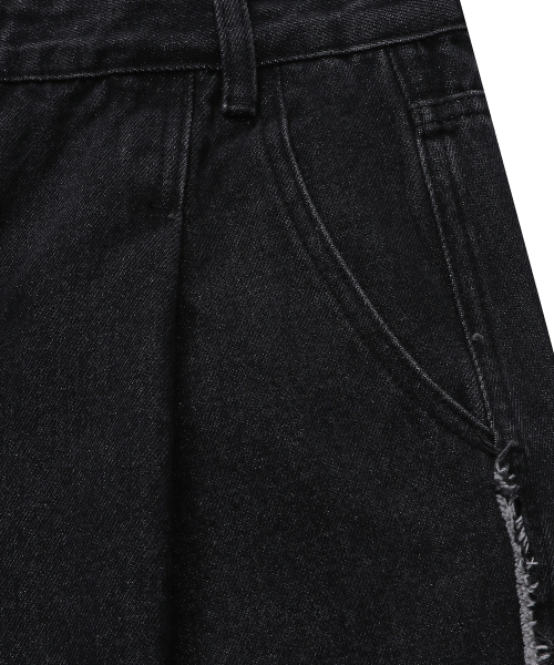 CONNECT KINLOCH(コネクトキンロック)の「ウォッシュドカットオフバミューダデニムハーフパンツ(ウォッシングブラック)(その他パンツ・メンズ・その他・LARGE/X-LARGE/XX-LARGE/MEDIUM)」の6枚目の写真