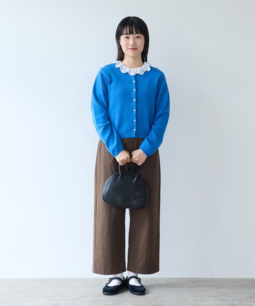 bulle de savon（ビュルデサボン）の「14G cotton クルーカーディガン（カーディガン/ボレロ・レディース・ブルー/アイボリー/ライム/レッド・FREE）」の20枚目の写真