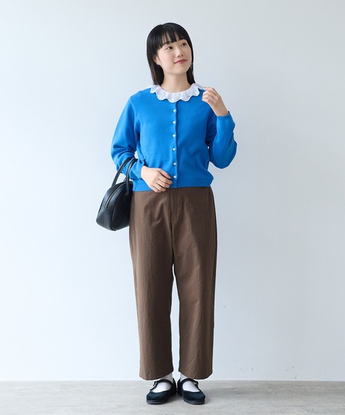 bulle de savon（ビュルデサボン）の「14G cotton クルーカーディガン（カーディガン/ボレロ・レディース・ブルー/アイボリー/ライム/レッド・FREE）」の21枚目の写真