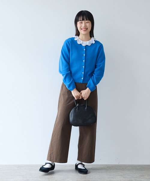 bulle de savon（ビュルデサボン）の「14G cotton クルーカーディガン（カーディガン/ボレロ・レディース・ブルー/アイボリー/ライム/レッド・FREE）」の22枚目の写真