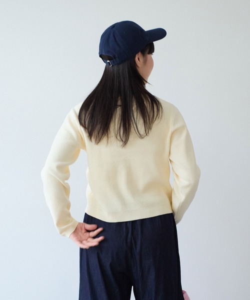 bulle de savon（ビュルデサボン）の「14G cotton クルーカーディガン（カーディガン/ボレロ・レディース・ブルー/アイボリー/ライム/レッド・FREE）」の9枚目の写真