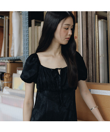 HOWUS（ホワス）の「SATIN MAXI SMOKE ONEPIECE (BLACK)（ワンピース）」