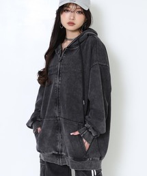 ANAP | ピグメント サガラ刺繍 オーバーサイズ スウェットパーカー(パーカー)