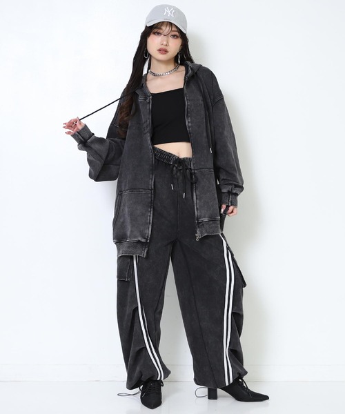 ANAP（アナップ）の「ピグメント サガラ刺繍 オーバーサイズ スウェットパーカー（パーカー・レディース・ピンク/ブラウン/グレー/ブラック・F）」の7枚目の写真