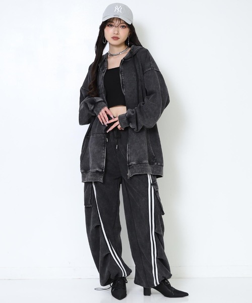 ANAP（アナップ）の「ピグメント サガラ刺繍 オーバーサイズ スウェットパーカー（パーカー・レディース・ピンク/ブラウン/グレー/ブラック・F）」の8枚目の写真