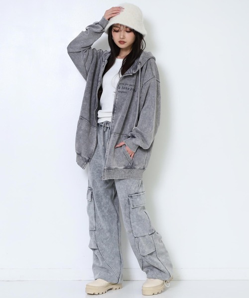 ANAP（アナップ）の「ピグメント サガラ刺繍 オーバーサイズ スウェットパーカー（パーカー・レディース・ピンク/ブラウン/グレー/ブラック・F）」の13枚目の写真