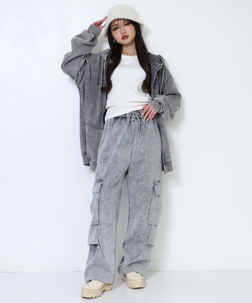 ANAP（アナップ）の「ピグメント サガラ刺繍 オーバーサイズ スウェットパーカー（パーカー・レディース・ピンク/ブラウン/グレー/ブラック・F）」の12枚目の写真