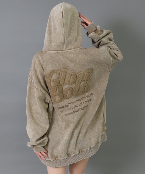 ANAP（アナップ）の「ピグメント サガラ刺繍 オーバーサイズ スウェットパーカー（パーカー・レディース・ピンク/ブラウン/グレー/ブラック・F）」の15枚目の写真