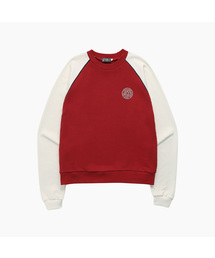 CIRCLE LETTERING REGLAN SWEATSHIRT_RED