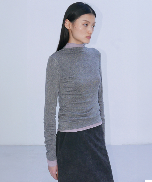 EN OR(エンオール)の「STRETCH RAGLAN T-SHIRTS - DARK GREY(Tシャツ/カットソー・レディース・その他・FREE)」の1枚目の写真