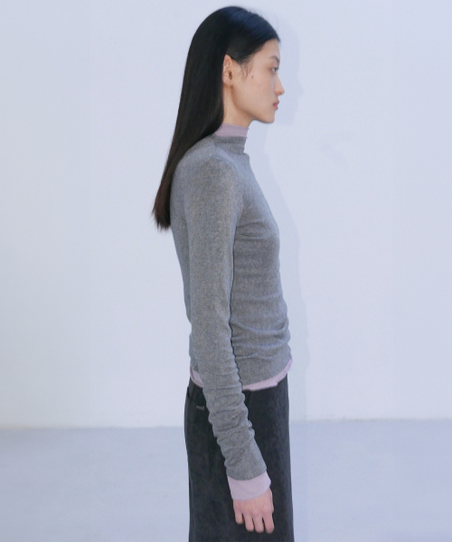 EN OR(エンオール)の「STRETCH RAGLAN T-SHIRTS - DARK GREY(Tシャツ/カットソー・レディース・その他・FREE)」の2枚目の写真