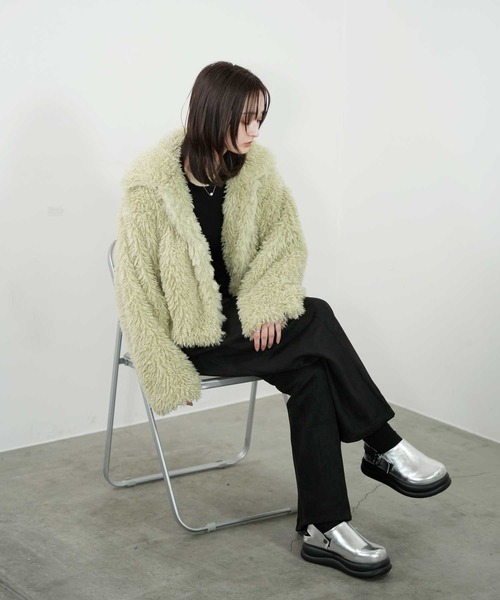 Bulue.（ブルー）の「【Bulue.】チベットラムフェイクファーブルゾン