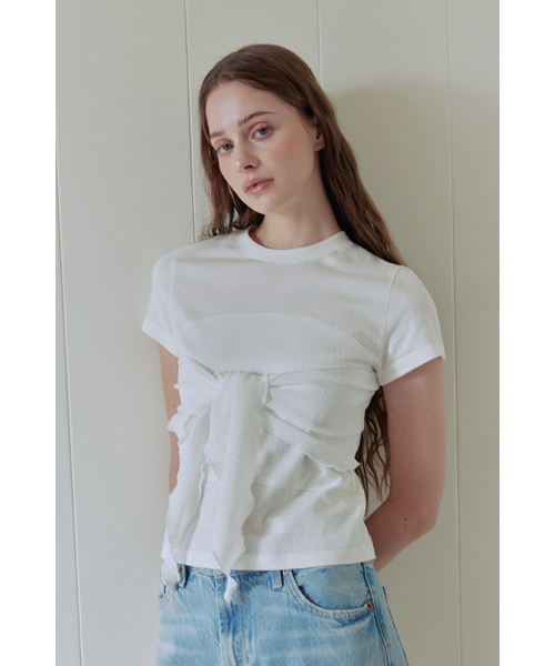 AFTERHOURS(アフターアワーズ)の「BUTTERFLY KNOTTED HALF-TOP (IVORY)(Tシャツ/カットソー・レディース・その他・FREE)」の3枚目の写真