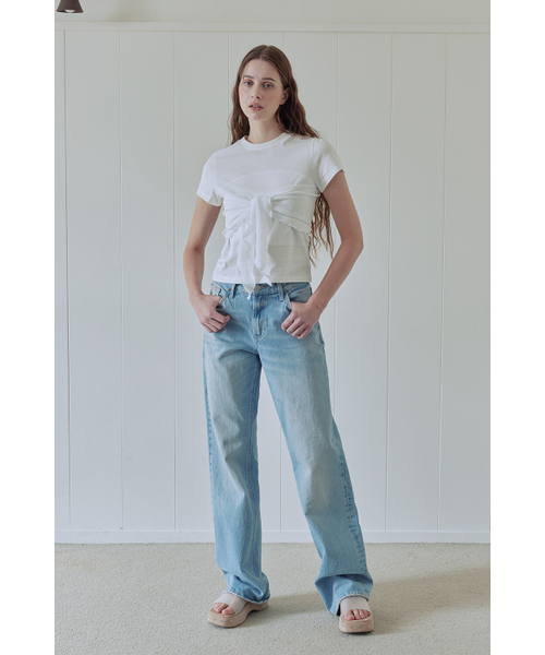 AFTERHOURS(アフターアワーズ)の「BUTTERFLY KNOTTED HALF-TOP (IVORY)(Tシャツ/カットソー・レディース・その他・FREE)」の5枚目の写真