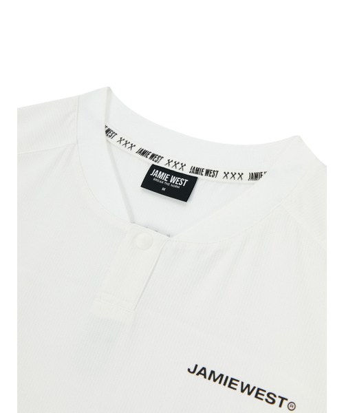 JAMIE WEST(ジェイミーウエスト)の「JWロゴパフォーマンスヘンリーネックカラチシャツ(ホワイト)(Tシャツ/カットソー・レディース・その他・MEDIUM/LARGE/X-LARGE)」の3枚目の写真