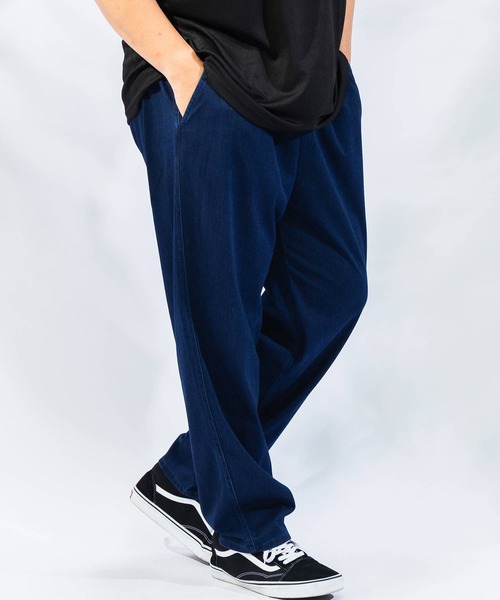 PIMLICO(ピムリコ)の「PIMLICO (ピムリコ) インディゴ染め ウエストゴム ニットデニムパンツ(デニムパンツ・メンズ・ダークグレー/ネイビー/ブルー/ブラック・X1(3L~4L)/X2(4L~5L)/X3(6L~7L)/X5(9L~10L)/X4(8L~9L))」の3枚目の写真