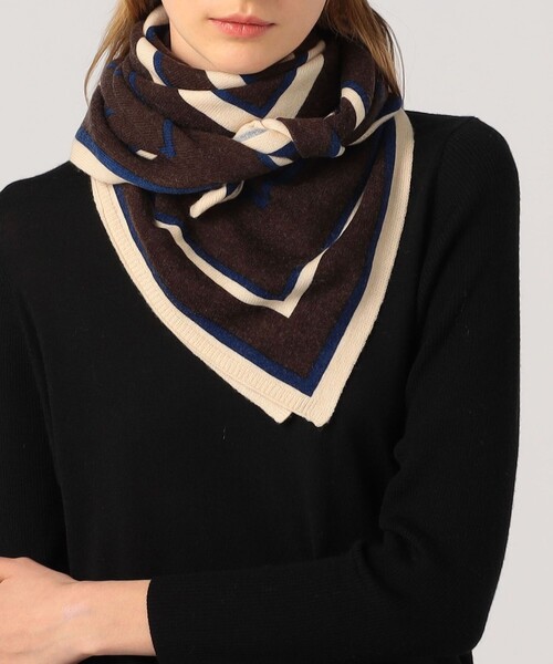 TOMORROWLAND （トゥモローランド）の「TOMORROWLAND SQUARE KNIT ストール（ストール/ショール・レディース・ダークブラウン・FREE）」の2枚目の写真