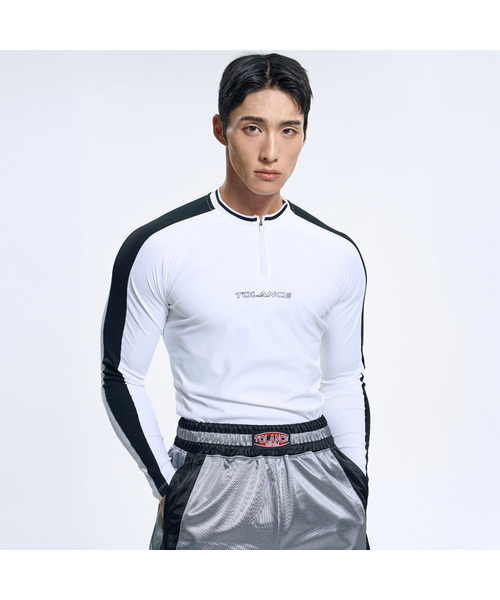 TOLANCE(トランス)の「アクティブクルーカラーブロックラウンドジップアップ - ホワイト(Tシャツ/カットソー・メンズ・ホワイト・MEDIUM/LARGE/X-LARGE)」の1枚目の写真
