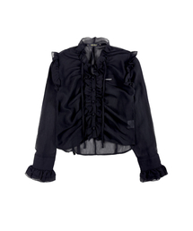 HOLY NUMBER 7（ホーリーナンバーセブン）の「レースラッフルストラップブラウス_ブラック（シャツ/ブラウス）」