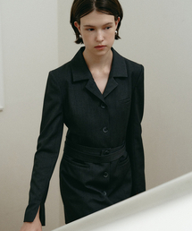 MAKE A TOAST（メイクアトースト）の「Classic Collar Mini Dress Gray MBEFOP005GR（ワンピース）」