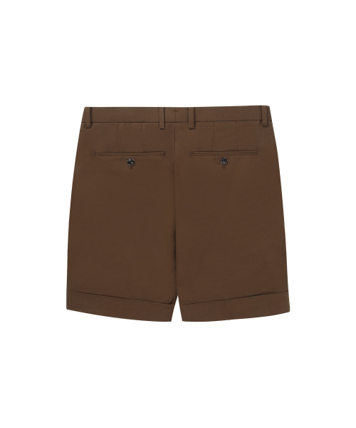 SOLEW(ソル)の「ツーピンタックテーパードバミューダパンツ_ブラウン(その他パンツ・メンズ・その他・SMALL/MEDIUM/LARGE)」の2枚目の写真