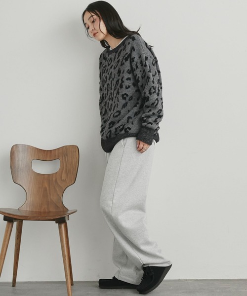 Doux archives（ドゥアルシーヴ）の「レオパードジャガードニット（ニット/セーター・レディース・チャコールグレー/ブラウン・FREE）」の6枚目の写真