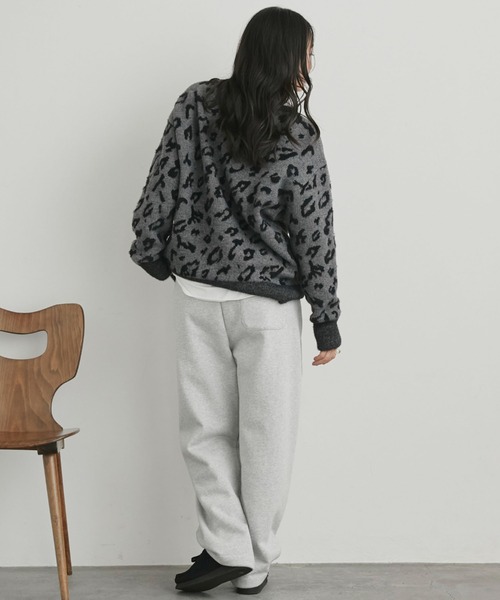 Doux archives（ドゥアルシーヴ）の「レオパードジャガードニット（ニット/セーター・レディース・チャコールグレー/ブラウン・FREE）」の7枚目の写真