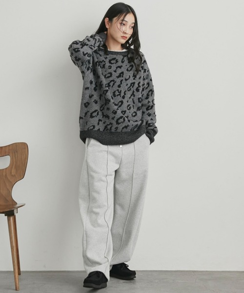 Doux archives（ドゥアルシーヴ）の「レオパードジャガードニット（ニット/セーター・レディース・チャコールグレー/ブラウン・FREE）」の10枚目の写真