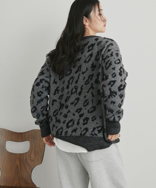 Doux archives（ドゥアルシーヴ）の「レオパードジャガードニット（ニット/セーター・レディース・チャコールグレー/ブラウン・FREE）」の14枚目の写真