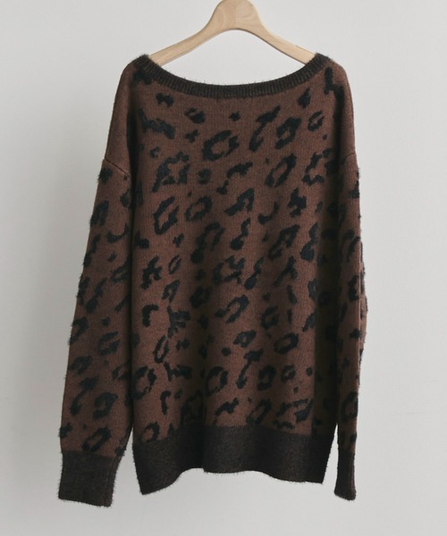 Doux archives（ドゥアルシーヴ）の「レオパードジャガードニット（ニット/セーター・レディース・チャコールグレー/ブラウン・FREE）」の20枚目の写真