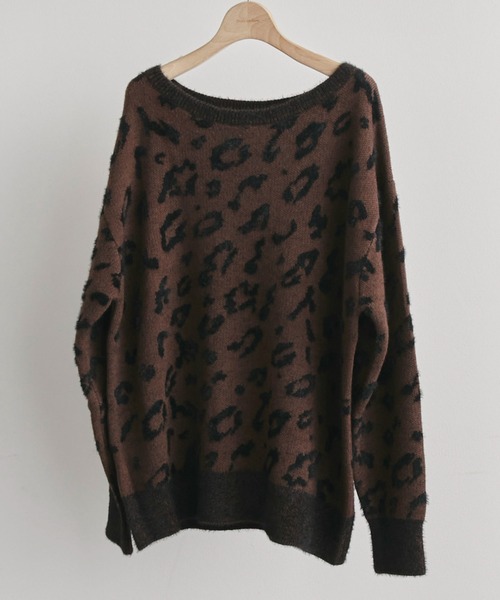 Doux archives（ドゥアルシーヴ）の「レオパードジャガードニット（ニット/セーター・レディース・チャコールグレー/ブラウン・FREE）」の19枚目の写真