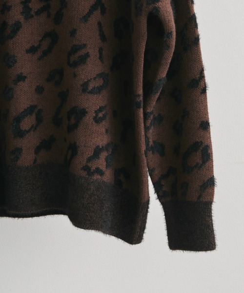 Doux archives（ドゥアルシーヴ）の「レオパードジャガードニット（ニット/セーター・レディース・チャコールグレー/ブラウン・FREE）」の22枚目の写真