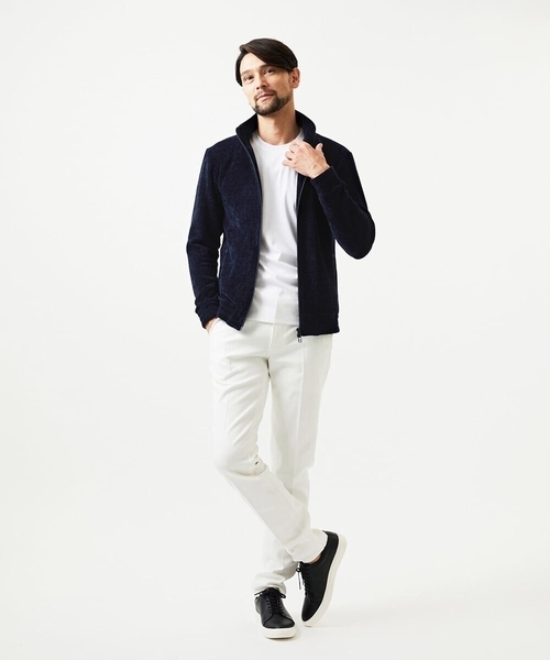 MICHEL KLEIN HOMME (ミッシェルクランオム)の「スタンドカラーモールニットカーディガン(カーディガン/ボレロ・メンズ・パープル/ネイビー・MEDIUM/LARGE/X-LARGE)」の11枚目の写真