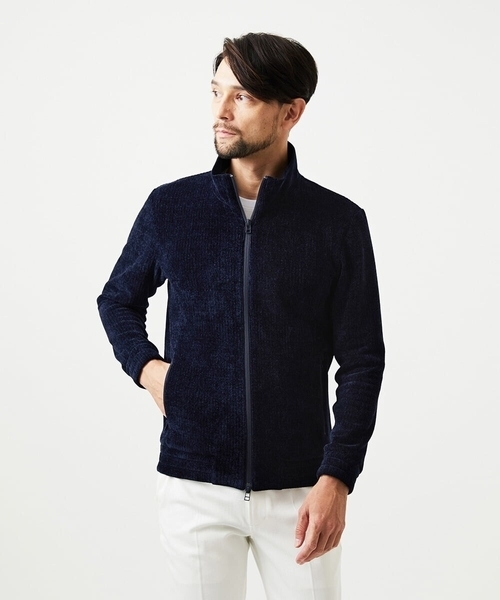 MICHEL KLEIN HOMME (ミッシェルクランオム)の「スタンドカラーモールニットカーディガン(カーディガン/ボレロ・メンズ・パープル/ネイビー・MEDIUM/LARGE/X-LARGE)」の10枚目の写真