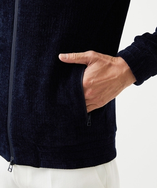 MICHEL KLEIN HOMME (ミッシェルクランオム)の「スタンドカラーモールニットカーディガン(カーディガン/ボレロ・メンズ・パープル/ネイビー・MEDIUM/LARGE/X-LARGE)」の5枚目の写真