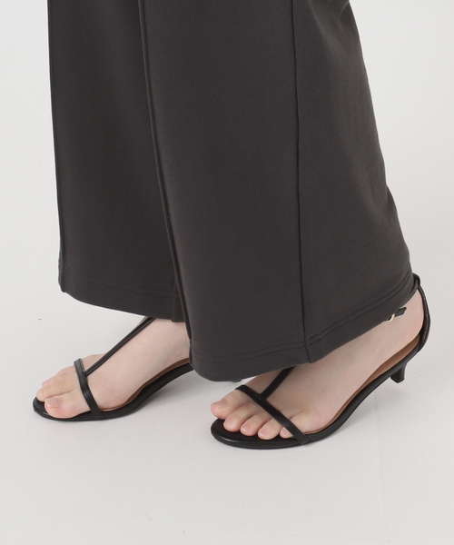 B.C STOCK（ベーセーストック）の「ウォッシャブル / 裏毛ピンタックストレートパンツ（スウェットパンツ・レディース・チャコールグレー/ブラック・SMALL/MEDIUM）」の14枚目の写真