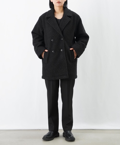 LUCA/LADY LUCK LUCA(ルカ/レディラックルカ)の「LC/LLL テーラーカラーダブルコート(テーラードジャケット・レディース・ブラック/ベージュ・FREE)」の7枚目の写真