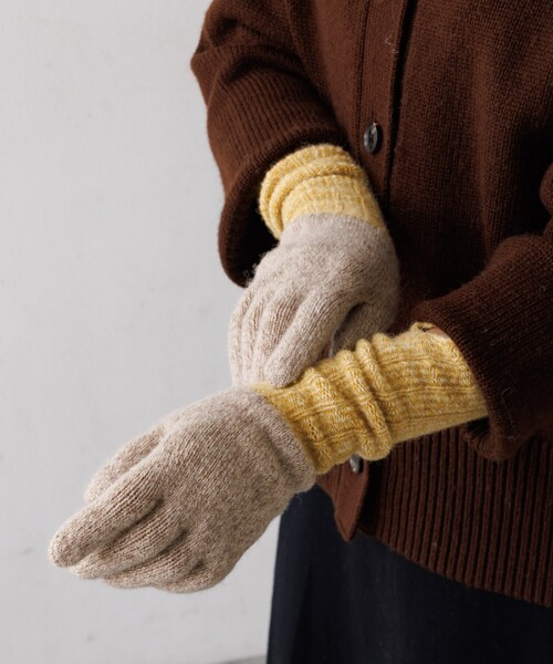 collex(コレックス)の「メリノウール アルパカ 2WAY グローブ 手袋(手袋・レディース・オフホワイト/ライトブルー/イエロー・フリー)」の3枚目の写真