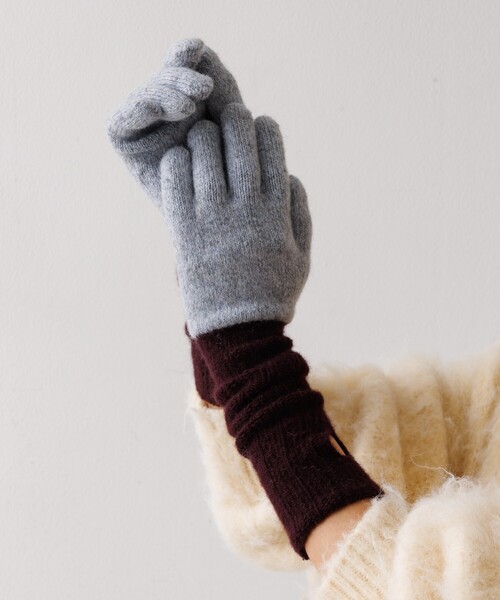 collex(コレックス)の「メリノウール アルパカ 2WAY グローブ 手袋(手袋・レディース・オフホワイト/ライトブルー/イエロー・フリー)」の5枚目の写真