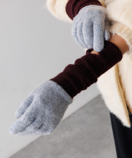 collex(コレックス)の「メリノウール アルパカ 2WAY グローブ 手袋(手袋・レディース・オフホワイト/ライトブルー/イエロー・フリー)」の6枚目の写真