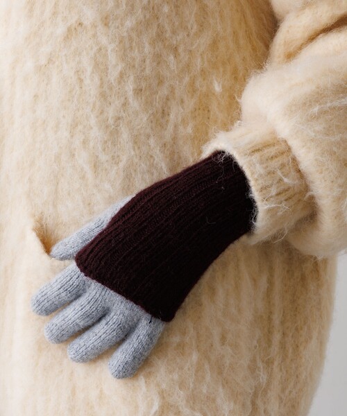 collex(コレックス)の「メリノウール アルパカ 2WAY グローブ 手袋(手袋・レディース・オフホワイト/ライトブルー/イエロー・フリー)」の8枚目の写真