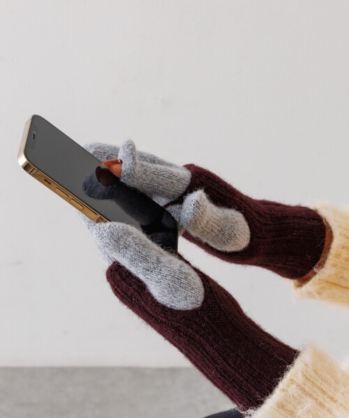 collex(コレックス)の「メリノウール アルパカ 2WAY グローブ 手袋(手袋・レディース・オフホワイト/ライトブルー/イエロー・フリー)」の9枚目の写真