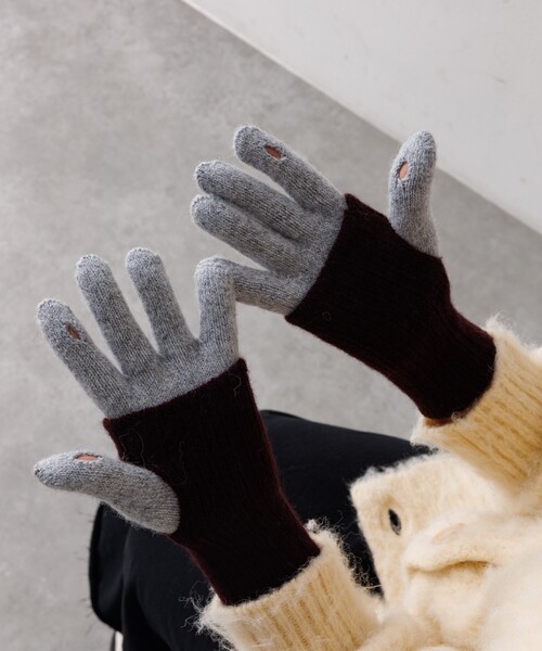 collex(コレックス)の「メリノウール アルパカ 2WAY グローブ 手袋(手袋・レディース・オフホワイト/ライトブルー/イエロー・フリー)」の10枚目の写真