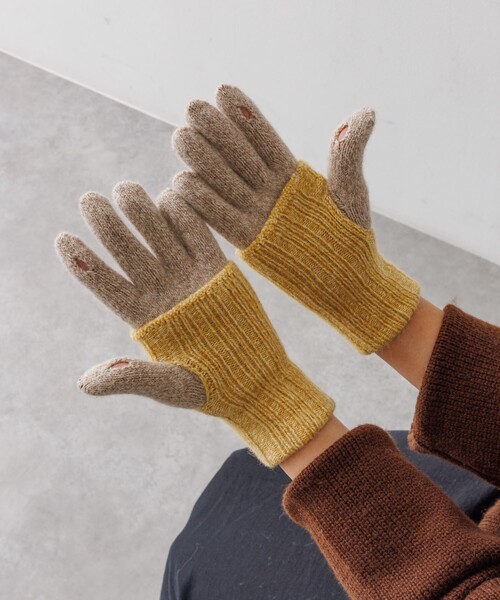 collex(コレックス)の「メリノウール アルパカ 2WAY グローブ 手袋(手袋・レディース・オフホワイト/ライトブルー/イエロー・フリー)」の12枚目の写真