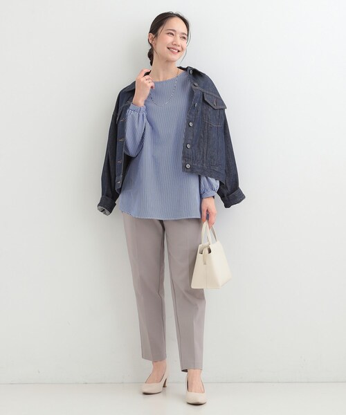 SHOO・LA・RUE(シューラルー)の「【洗濯機可/2点セット/S-LL】着回し自在 きれい見え ニットベスト+ブラウス(ニット/セーター・レディース・ダークブラウン・03/02/01/04)」の22枚目の写真