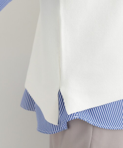 SHOO・LA・RUE(シューラルー)の「【洗濯機可/2点セット/S-LL】着回し自在 きれい見え ニットベスト+ブラウス(ニット/セーター・レディース・ダークブラウン・03/02/01/04)」の3枚目の写真