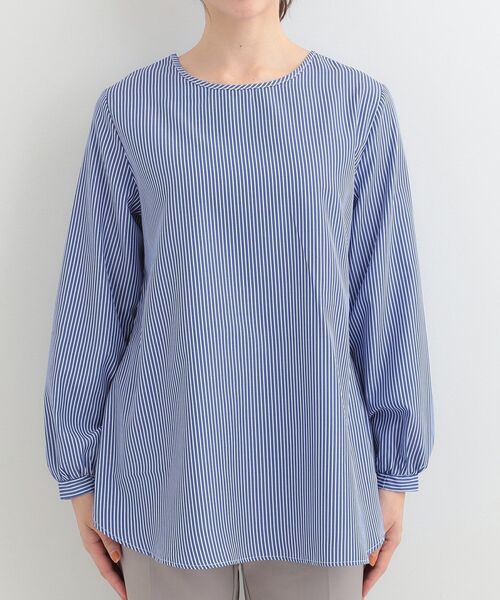 SHOO・LA・RUE(シューラルー)の「【洗濯機可/2点セット/S-LL】着回し自在 きれい見え ニットベスト+ブラウス(ニット/セーター・レディース・ダークブラウン・03/02/01/04)」の4枚目の写真