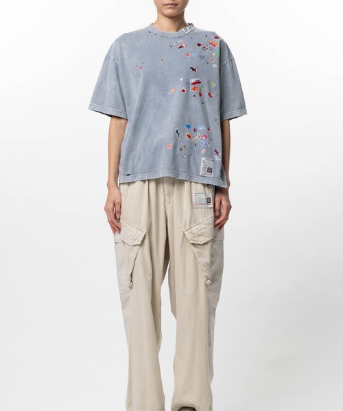 Maison MIHARA YASUHIRO（メゾンミハラヤスヒロ）の「Kids Sticker Print Bleached T-shirt（Tシャツ/カットソー・レディース・ブラック・40/38/36）」の9枚目の写真