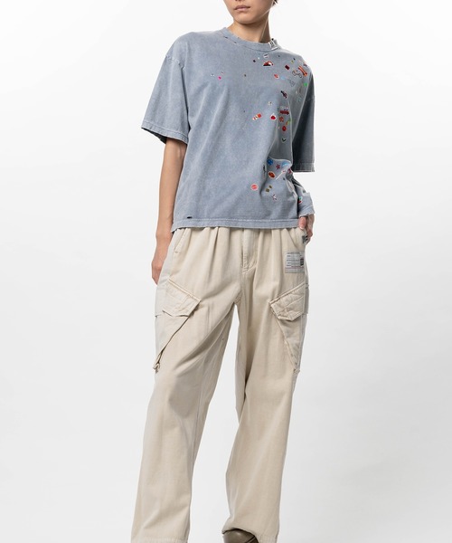 Maison MIHARA YASUHIRO（メゾンミハラヤスヒロ）の「Kids Sticker Print Bleached T-shirt（Tシャツ/カットソー・レディース・ブラック・40/38/36）」の10枚目の写真
