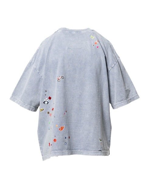 Maison MIHARA YASUHIRO（メゾンミハラヤスヒロ）の「Kids Sticker Print Bleached T-shirt（Tシャツ/カットソー・レディース・ブラック・40/38/36）」の8枚目の写真